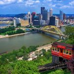 View of downtown Pittsburgh from the top of the Duquesne Incline overlook