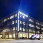Photos of the self storage building at night